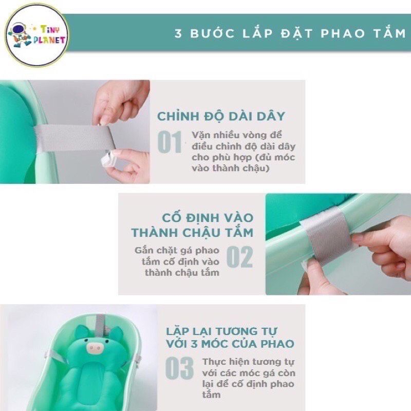 Phao tắm bé sơ sinh, đệm tắm đỡ bé siêu mềm