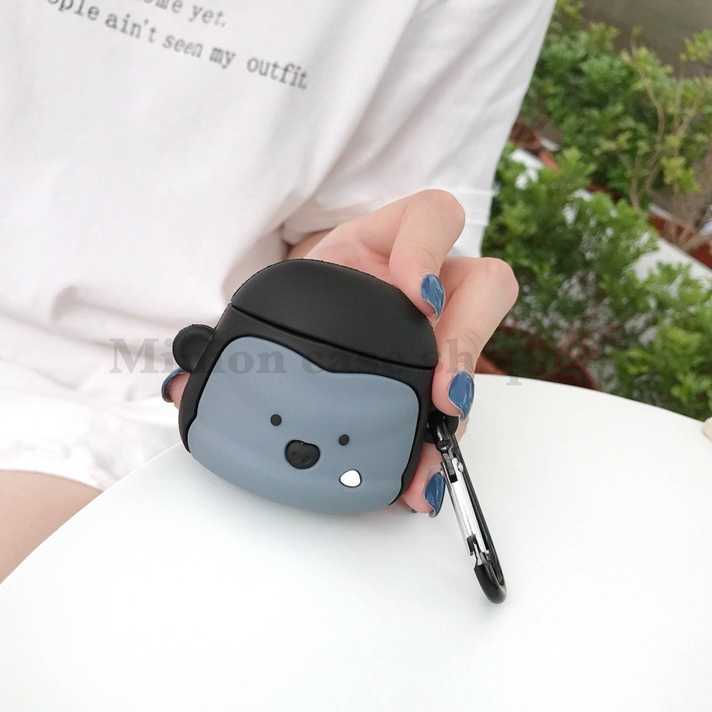 [Hàng loại 1] Ốp Airpods 1 và 2, tai nghe bluetooth i11,i12, i100, i9s... silicon 3D Monkey kingkong