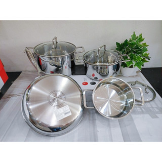 Bộ nồi inox liền khối Elmich Trimax XR EL-8075 size 16, 20, 22 chảo 26cm