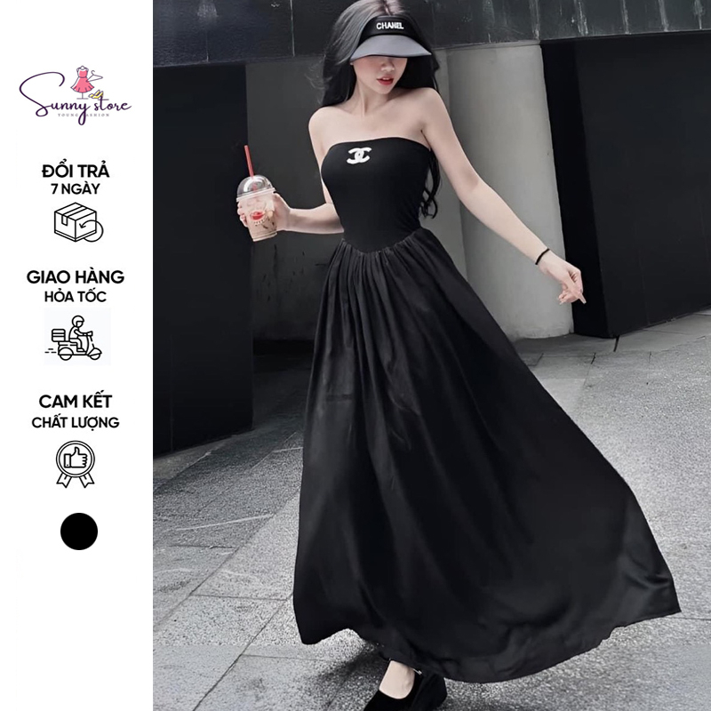 Váy óng đen cúp ngực, tôn dáng (SN208)