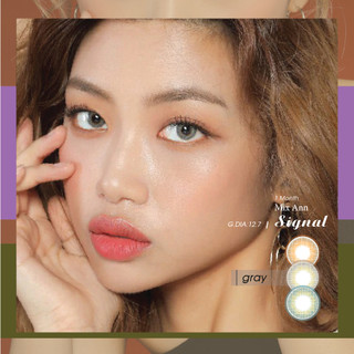 Lens Mât Cận Ann365 xám cá tính dùng 1 tháng cho mắt khô, yếu, nhạy cảm - Mix Ann Signal Gray, kính áp tròng ann365