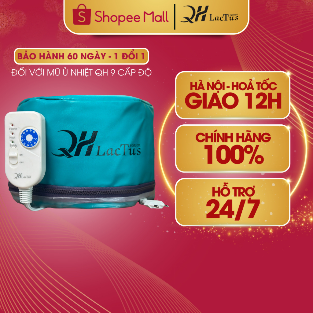 Máy hấp tóc tại nhà QH Lactus season mũ hấp tóc 9 cấp độ chuẩn salon 50w