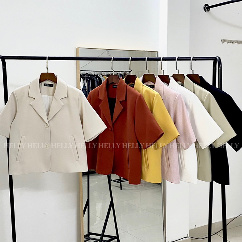 ÁO BLAZER NỮ CROPTOP TAY NGẮN HELLY SHOP | BigBuy360 - bigbuy360.vn