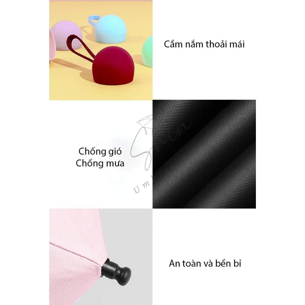 Dù Che Mưa Gấp Gọn Mini Kèm Hộp Đựng Cao Cấp 5 Lớp Chống UV Bỏ Túi Du Lich, Dã Ngoại,...