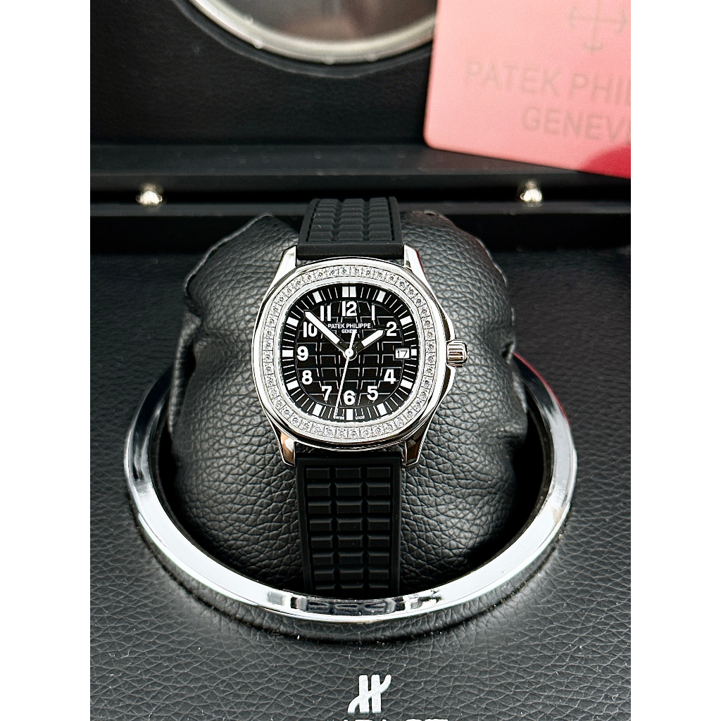Đồng hồ nữ Patek Phillipe 34mm máy Swissquartz, viền đá CZ, dây silicone cao cấp