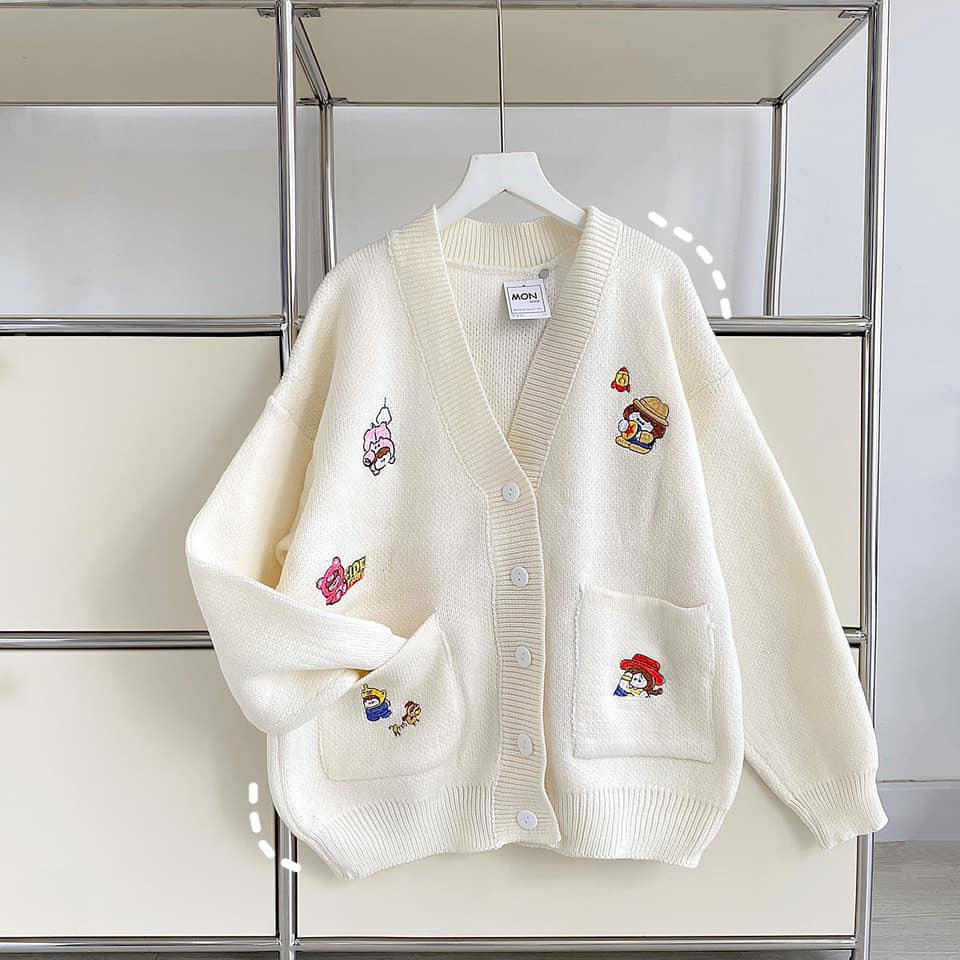 Cardigan len thêu gấu, thêu chữ 668945, 668946, 559257, 669258
