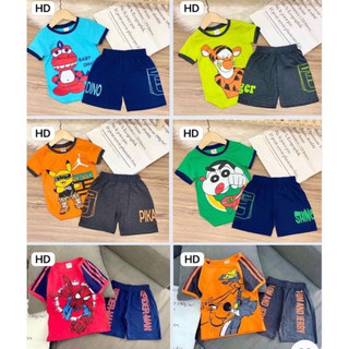Bộ tay ngắn quần đùi thun cotton 4 chiều xuất dư mịn mát cho bé trai 8kg-20kg .Quần áo trẻ em