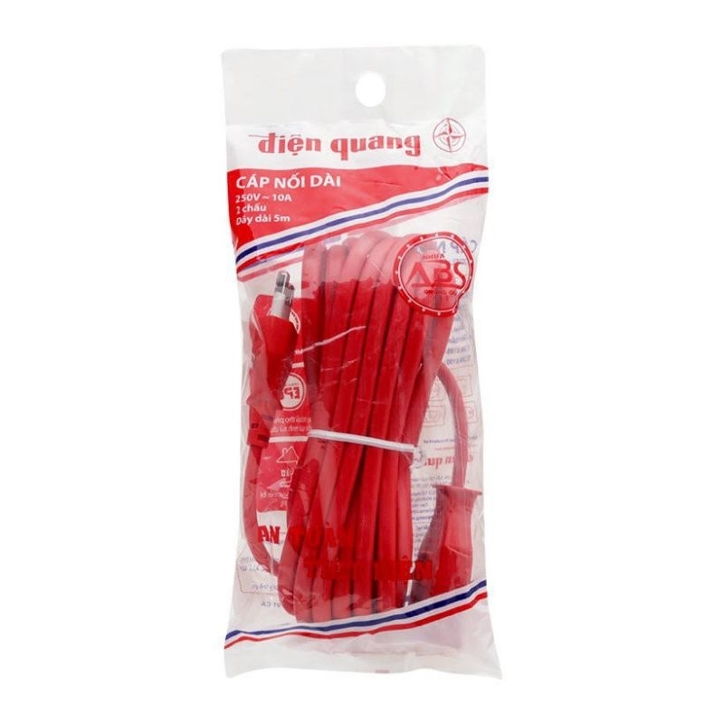 Cáp Nối Dài Điện Quang ĐQ EPF 2PN dây 5m, 2m, trắng, đỏ