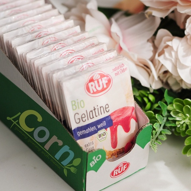 Bột Gelatin hữu cơ Đức, gelatine làm chip chip, kẹo dẻo, pudding, đồ ăn dặm cho bé [hàng mới về Date 9/2027]