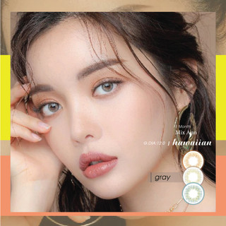 Lens gray Ann365 dùng 1 tháng, sử dụng cho mắt khô, yếu - Mix Ann Hawaiian Gray, kính áp tròng Hàn Quốc