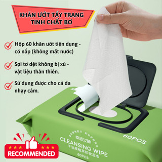 Khăn ướt tẩy trang chiết xuất bơ, nha đam và dưa chuột. Khăn ướt tẩy sạch lớp trang điểm an toàn