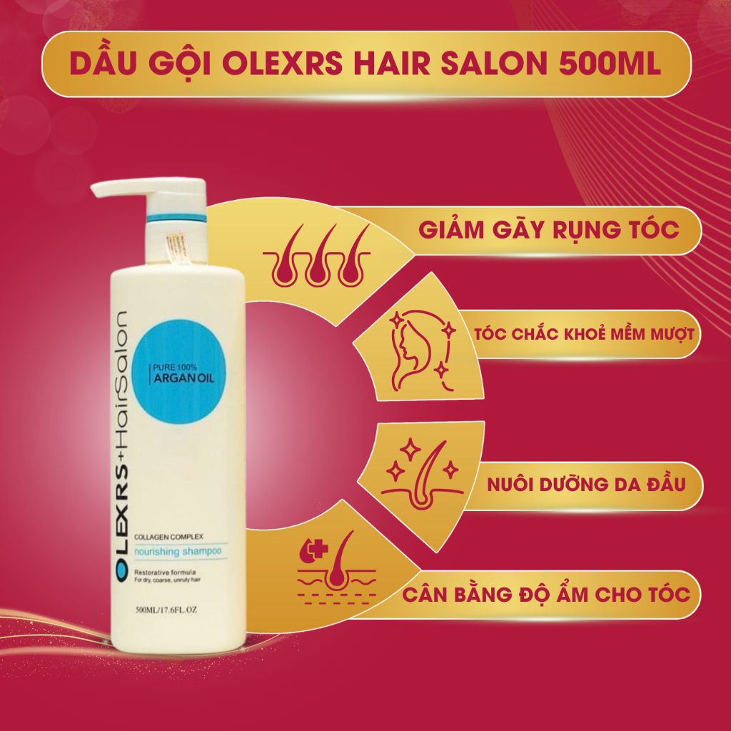Dầu gội xả Olexrs Hair Salon Cho Tóc Khô Xơ Hư Tổn Tóc Gàu Ngăn Rụng Tóc 500ml
