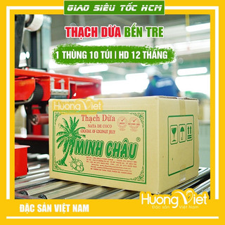 1 THÙNG Thạch dừa Bến Tre Minh Châu mỗi túi 1kg, đặc sản thạch dừa Bến Tre thanh mát