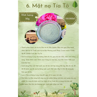 mặt nạ tía tô Sapa