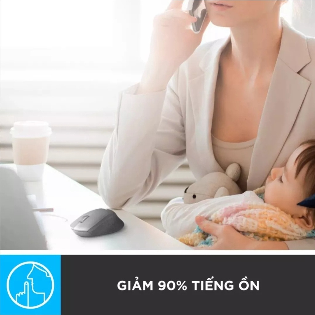 Chuột Máy Tính Không Dây Logitech M330 Silent Plus - Tặng Kèm Pin