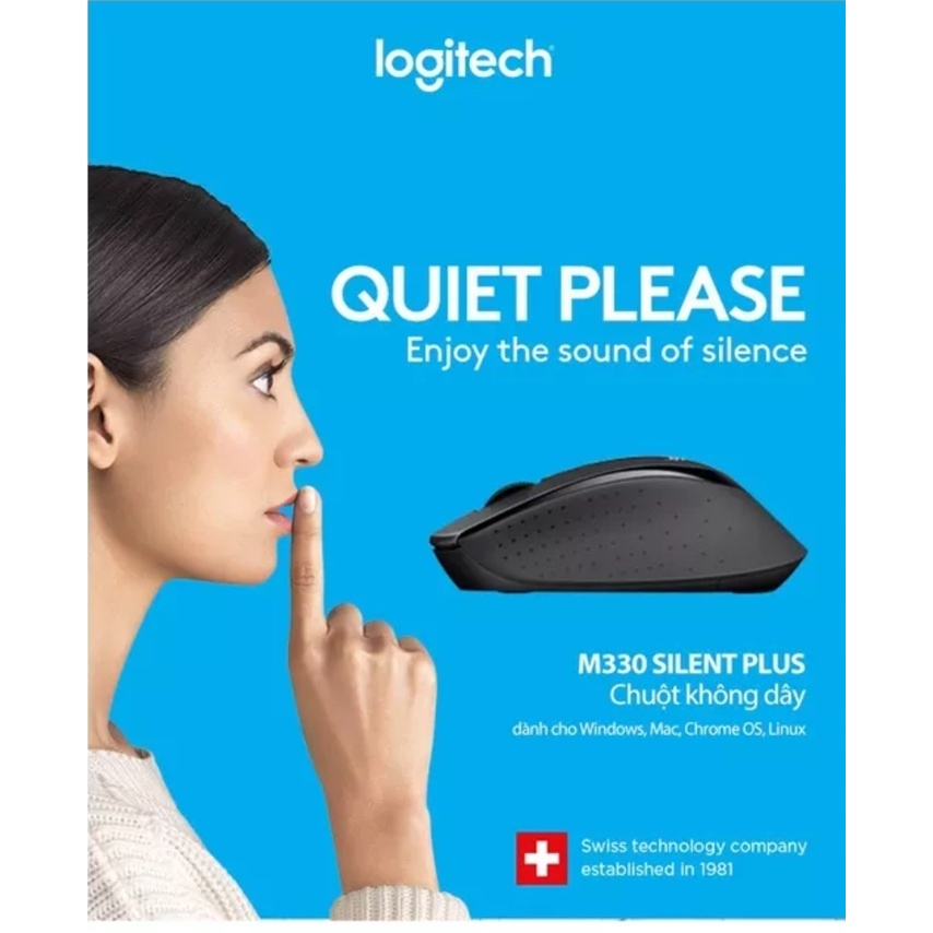Chuột Máy Tính Không Dây Logitech M330 Silent Plus - Tặng Kèm Pin