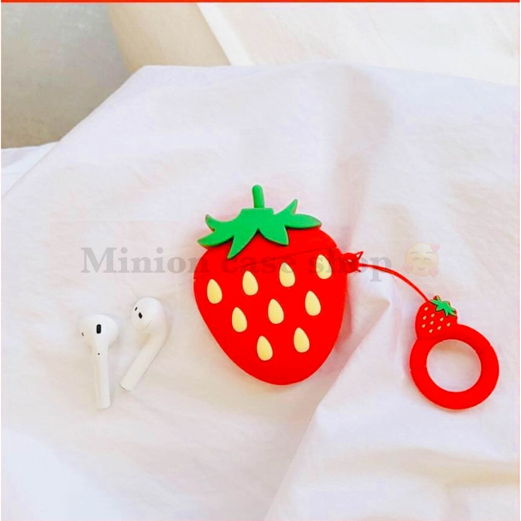 [Hàng loại 1] Ốp Airpods 1 và 2, tai nghe bluetooth i11,i12, i100, i9s...hình dâu tây silicon 3D