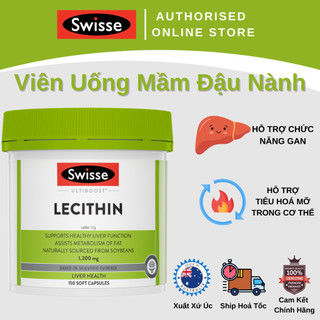 Swisse ultiboost lecithin - viên uống mầm đậu nành 1200mg - 150 viên