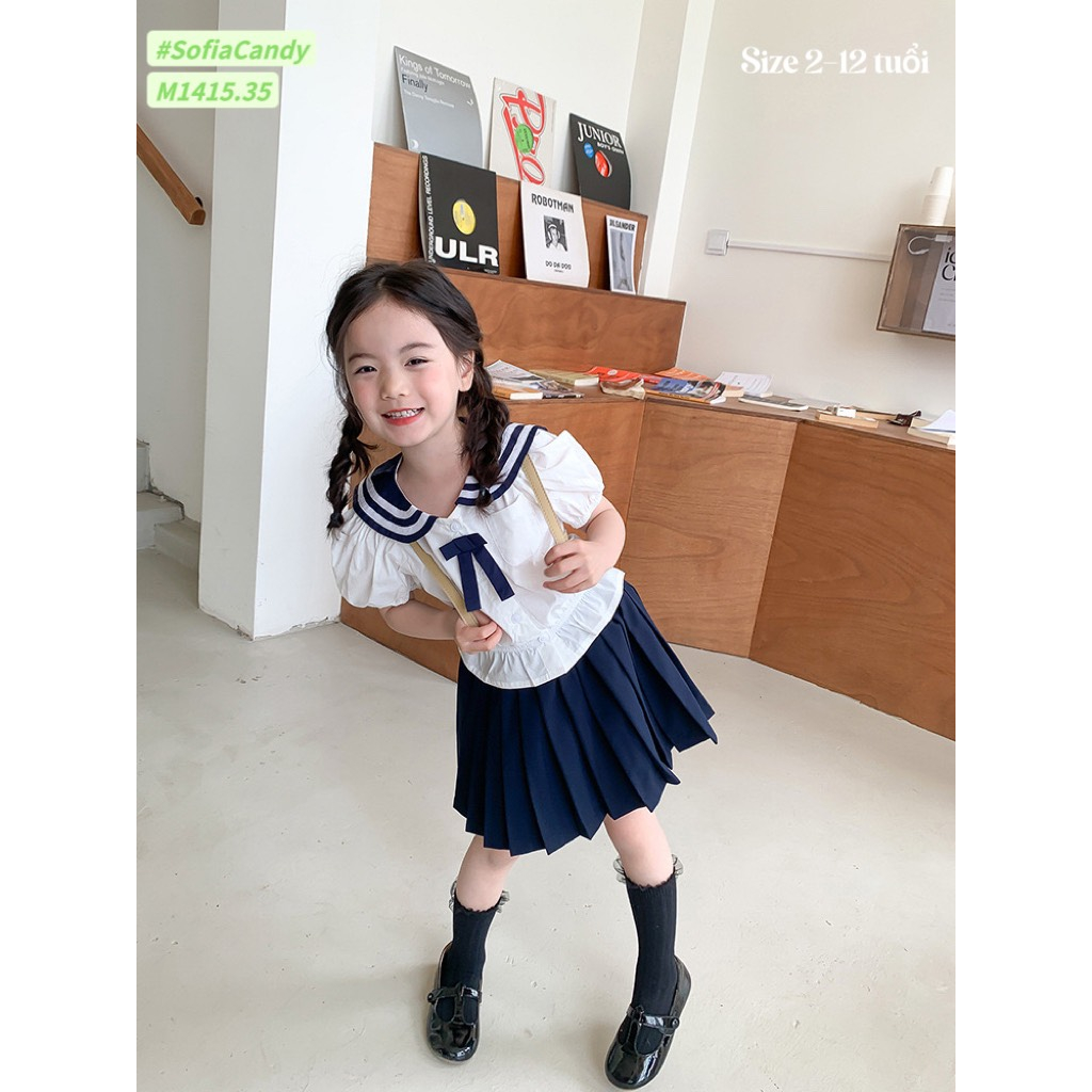 Bộ đồng phục học sinh bé gái từ 8-40kg