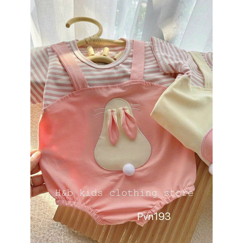 Body tai thỏ đap nổi 4-12kg cho bé chất cotton mịn mát co dãn 4chieu