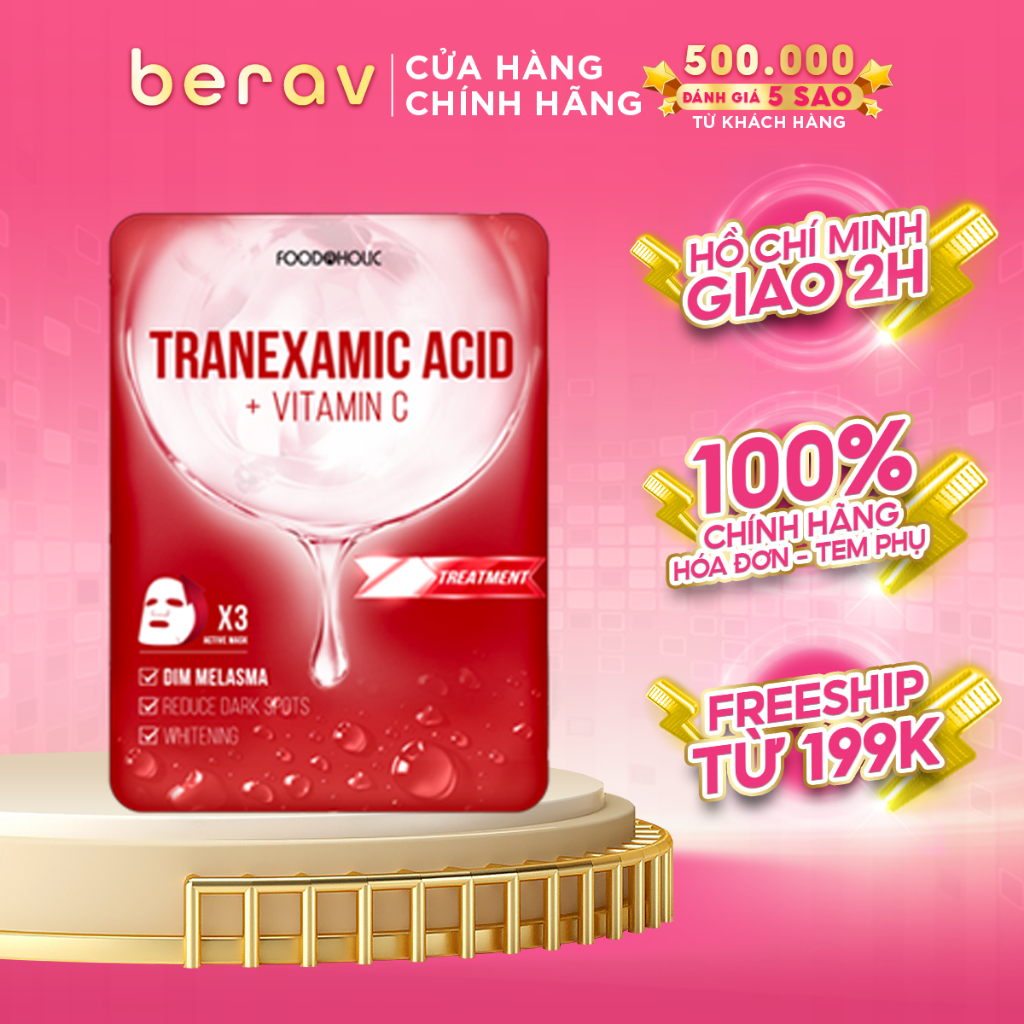 Mặt Nạ Foodaholic Tranexamic Acid Mờ Thâm Đỏ, Sạm Nám Tranexamic Acid Ample Mask 23ml/miếng