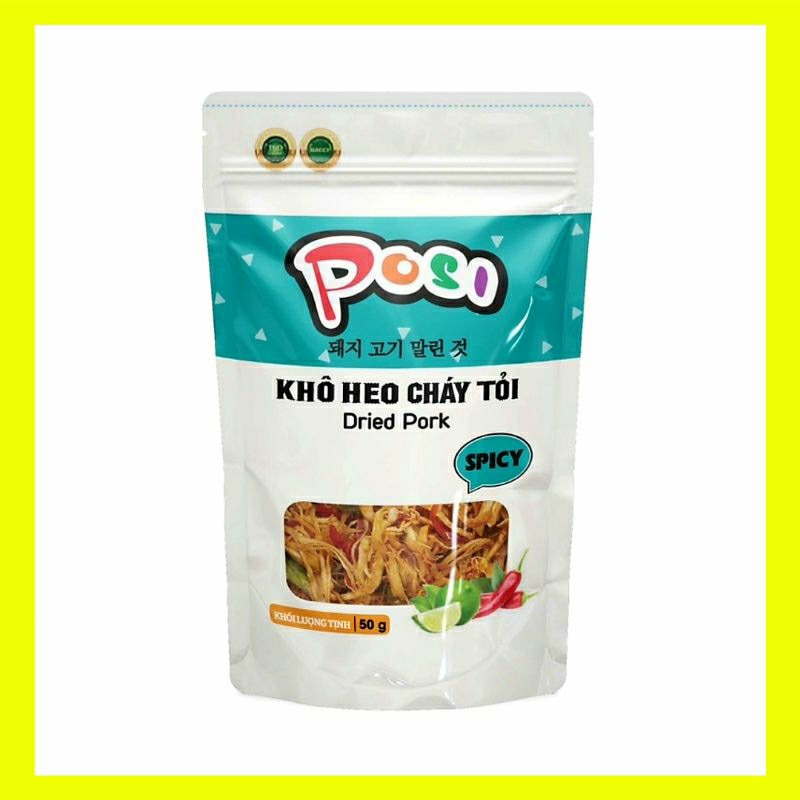 Khô heo cháy tỏi 50g PoSi đồ ăn vặt Hà Nội vừa ngon vừa rẻ
