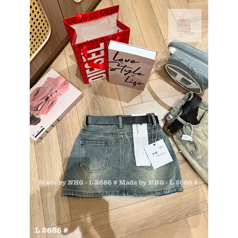 Chân váy jeans ngôi sao dáng ngắn hàng QC loại 1 kèm betl có not trong ảnh thật - sẵn