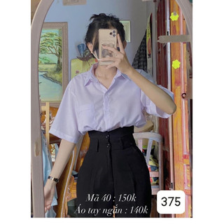 Quần đen đi học đáy cao ,áo sơ mi mã 375