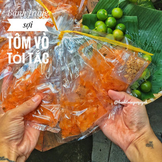 Bánh tráng sợi tôm muối vò tỏi tắc