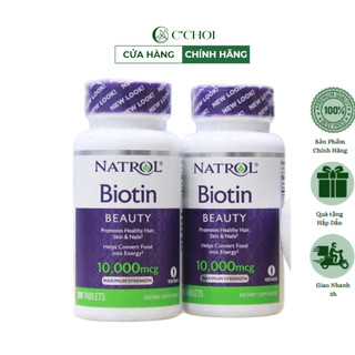 Viên uống natrol biotin 10000mcg hỗ trợ giảm rụng tóc và giúp mọc tóc c'choi hủ 100 viên