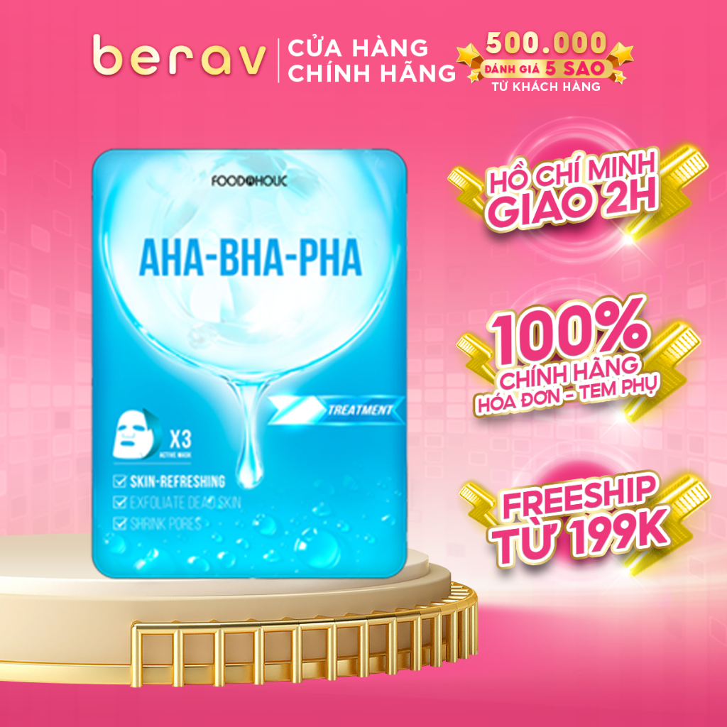 Hộp 10 Mặt Nạ Foodaholic Acid Tẩy Tế Bào Chết, Giảm Mụn AHA-BHA-PHA Ample Mask 23ml/1miếng x10