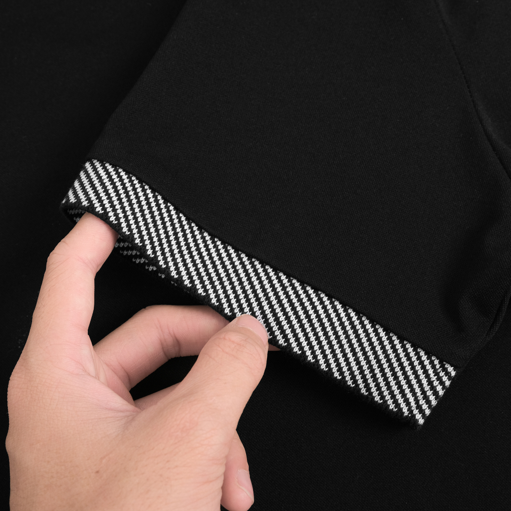 Áo polo nam tay ngắn bẻ cổ VERTICAL  BLACK chất vải cá sấu cotton XOFIA mềm mịn, thoáng mát, chóng nhăn AMALO PL101