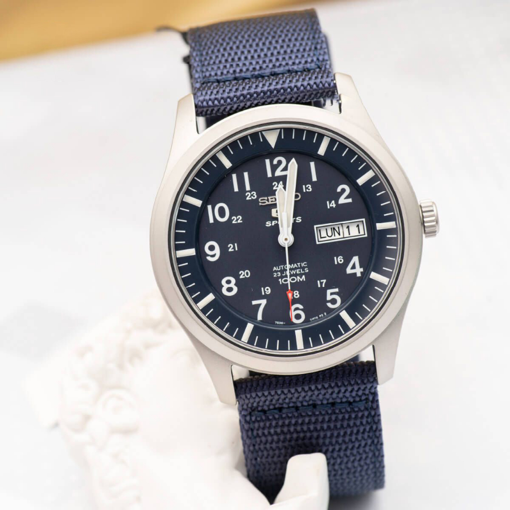 Đồng hồ cơ automatic SEIKO dây dù đẳng cấp sang trọng màu Xanh Dương