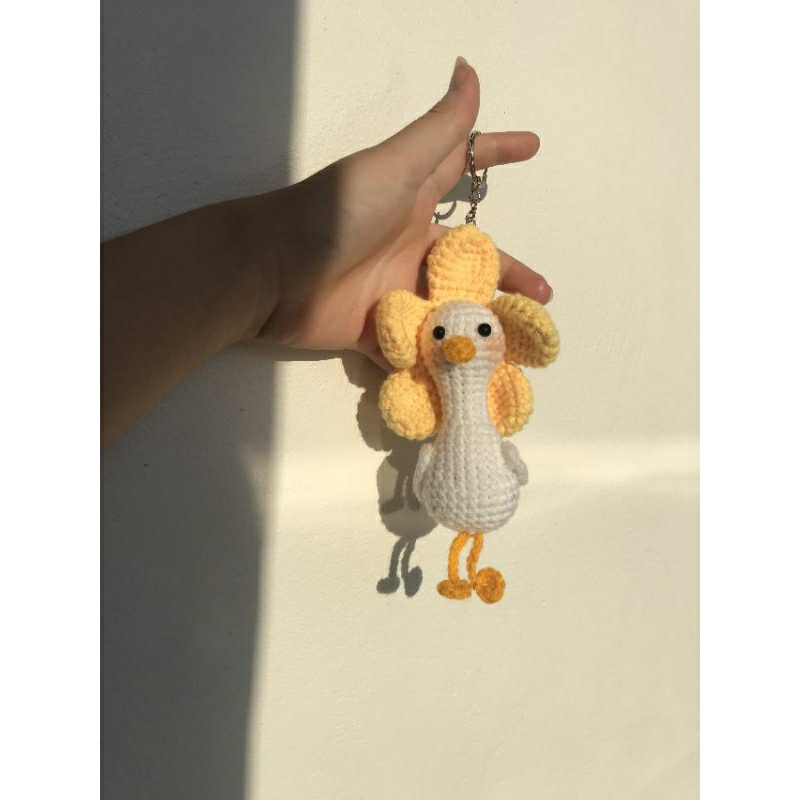 Móc khóa vịt hoa