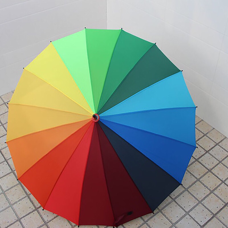 Ô Dù 7 Sắc Cầu Vòng Che Nắng Che Mưa, Trang Trí Hồ Bơi