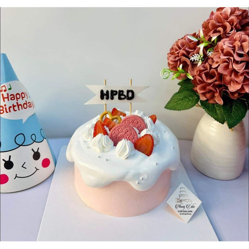 Bánh sinh nhật - Trang trí kem tan chảy, hoa quả tươi. Khách chủ động nhắn tin để ghi chữ nhé.