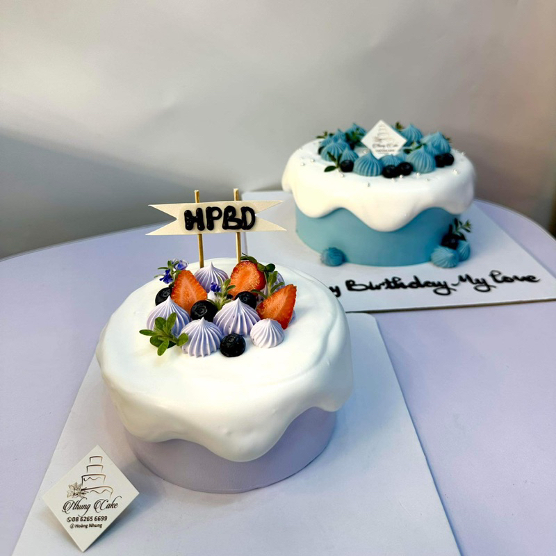 Bánh sinh nhật - Trang trí kem tan chảy, hoa quả tươi. Khách chủ động nhắn tin để ghi chữ nhé.