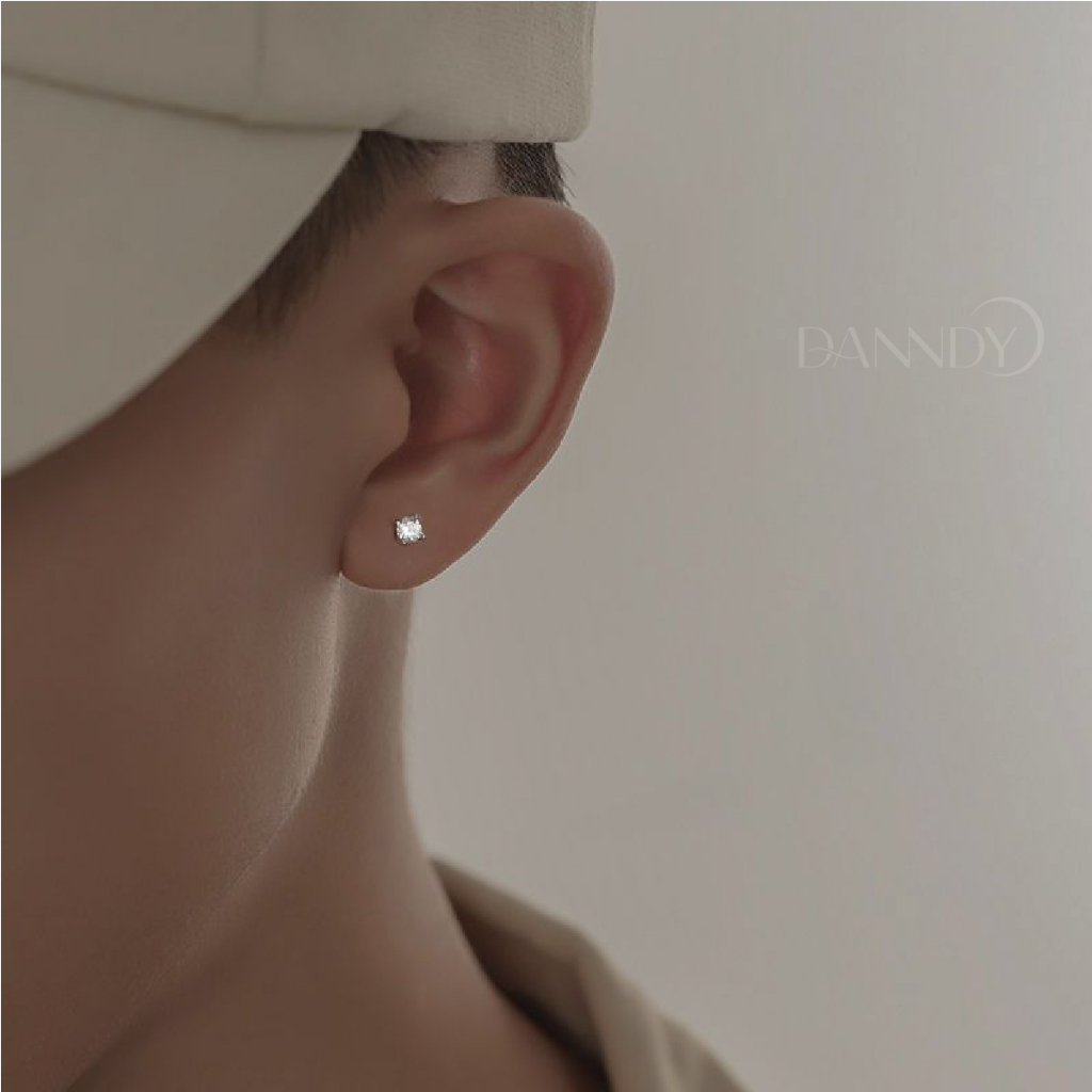 Khuyên Tai Đá. Khuyên Tai Kim Cương Nam Nữ. Bông Tai Đính Đá Nam. Khuyên Tai Đính Đá. Hoa Tai Đá | Dandy