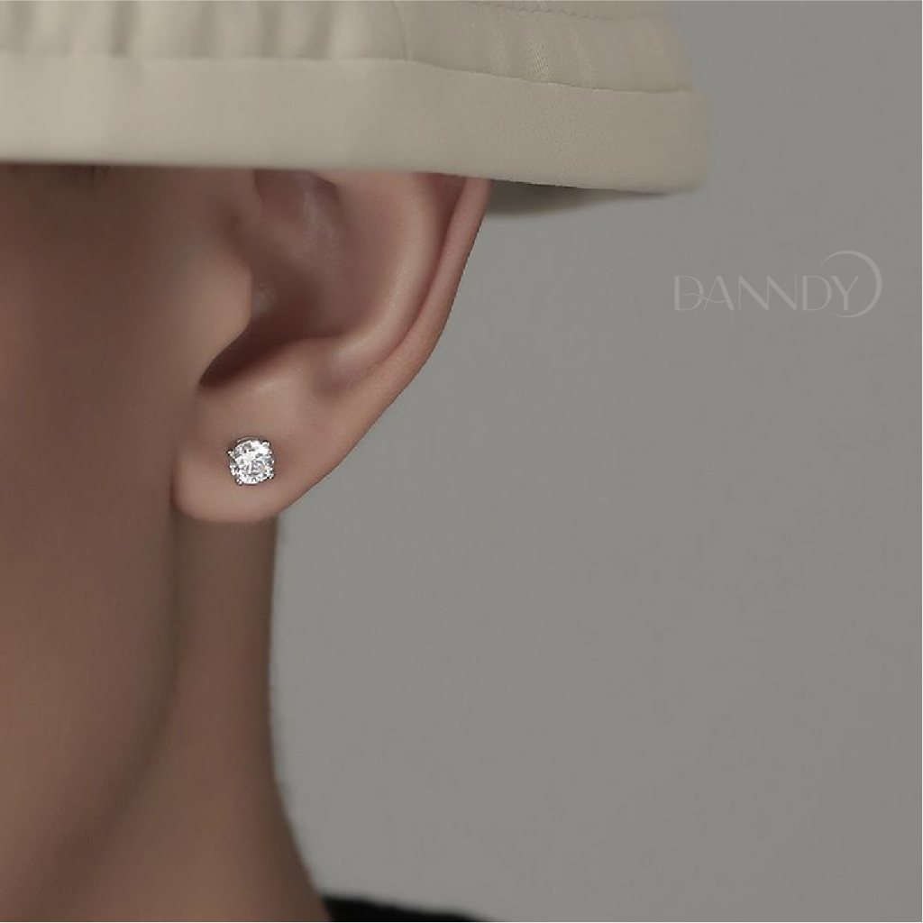 Khuyên Tai Đá. Khuyên Tai Kim Cương Nam Nữ. Bông Tai Đính Đá Nam. Khuyên Tai Đính Đá. Hoa Tai Đá | Dandy