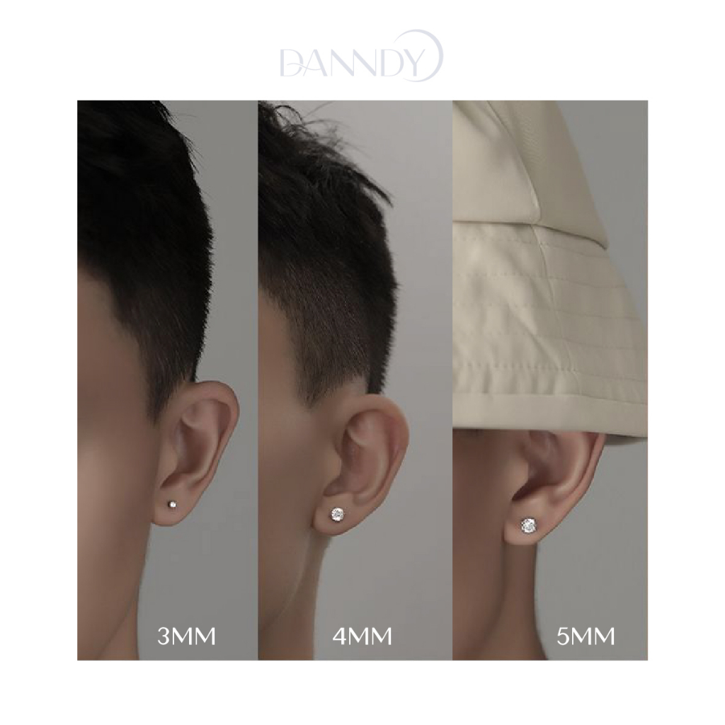 Khuyên Tai Đá. Khuyên Tai Kim Cương Nam Nữ. Bông Tai Đính Đá Nam. Khuyên Tai Đính Đá. Hoa Tai Đá | Dandy