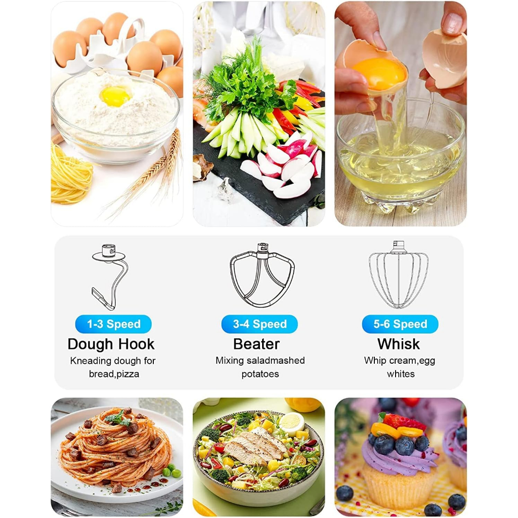 Máy nhào bột DOBBOR 8.5L 1500W SM-1553 - Bánh răng bằng kim loại nhào được 1 kg bột khô - COOKLEE