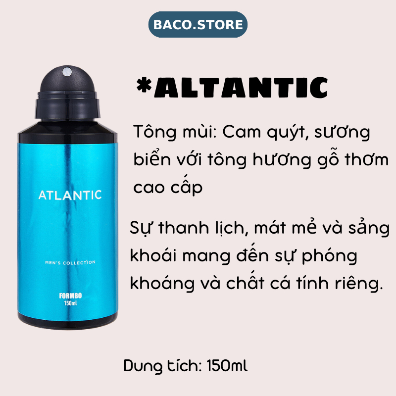 Body mist nam Xịt thơm toàn thân Body Spray 150ml Nam Tính, Sang trọng