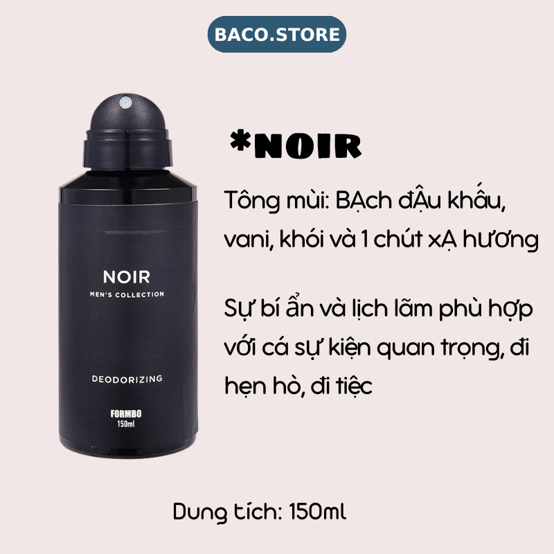 Body mist nam Xịt thơm toàn thân Body Spray 150ml Nam Tính, Sang trọng