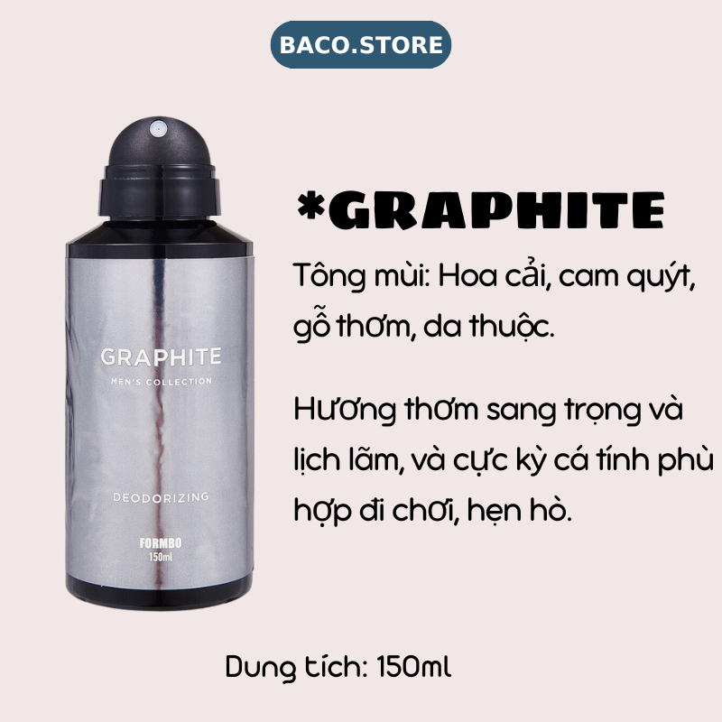 Body mist nam Xịt thơm toàn thân Body Spray 150ml Nam Tính, Sang trọng