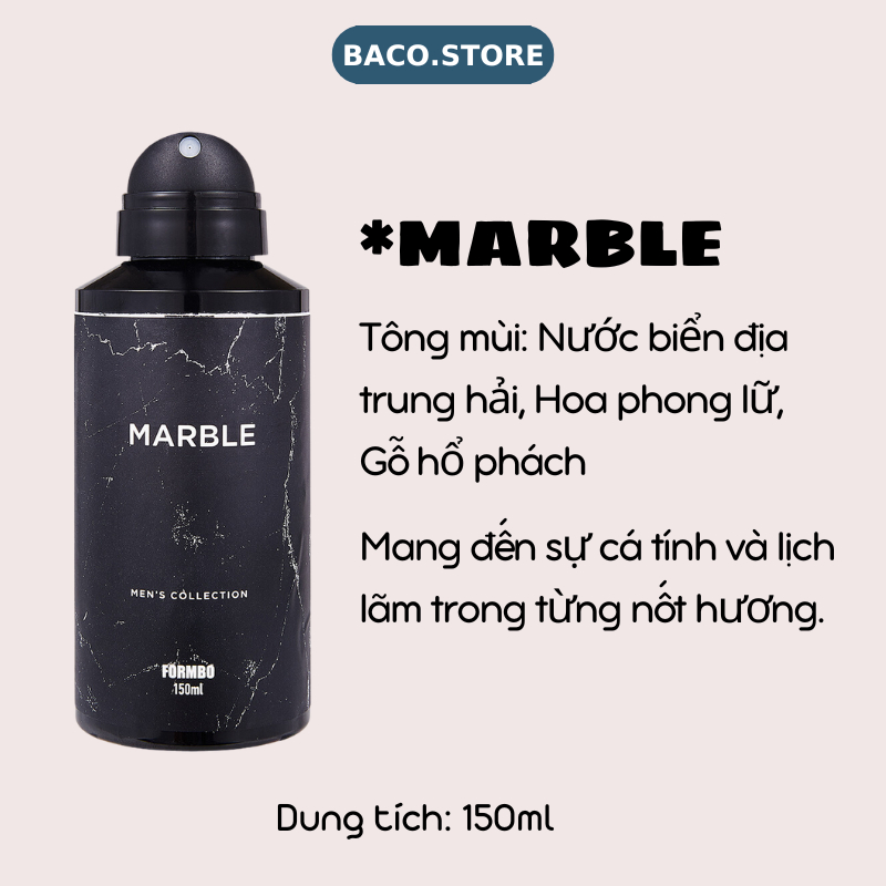Body mist nam Xịt thơm toàn thân Body Spray 150ml Nam Tính, Sang trọng