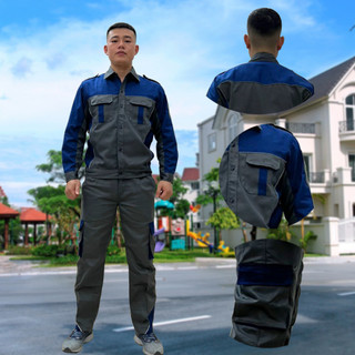 M36 - Bộ quần áo bảo hộ lao động ( BHLĐ) dài tay bằng vải Kaki liên doanh 3.1 cho công nhân, kỹ sư
