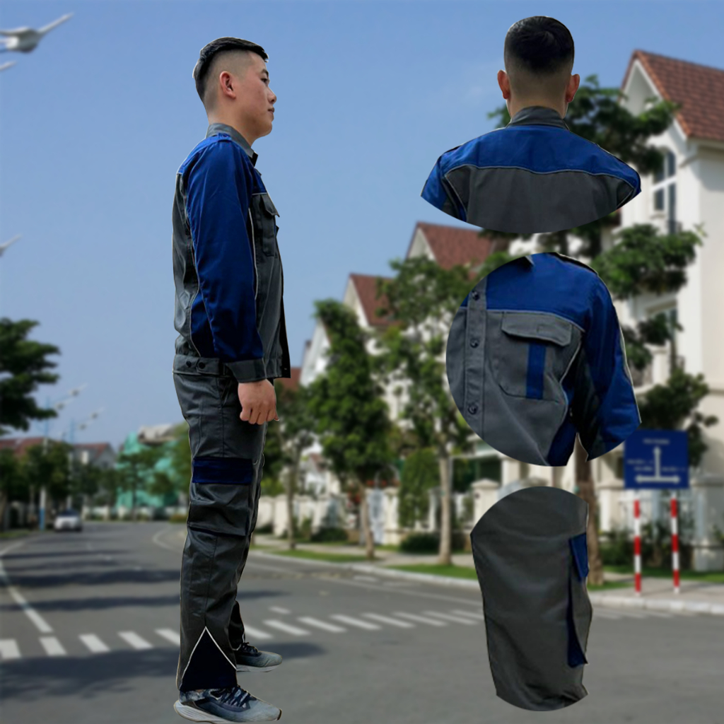 M36 - Bộ quần áo bảo hộ lao động  dài tay bằng vải Kaki liên doanh 3.1 cho công nhân, kỹ sư