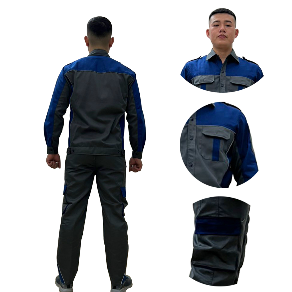 M36 - Bộ quần áo bảo hộ lao động  dài tay bằng vải Kaki liên doanh 3.1 cho công nhân, kỹ sư