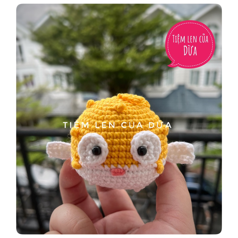 Móc khoá len handmade cá nóc xinh xắn, nhiều màu sắc đa dạng - Đồ chơi, quà tặng ý nghĩa