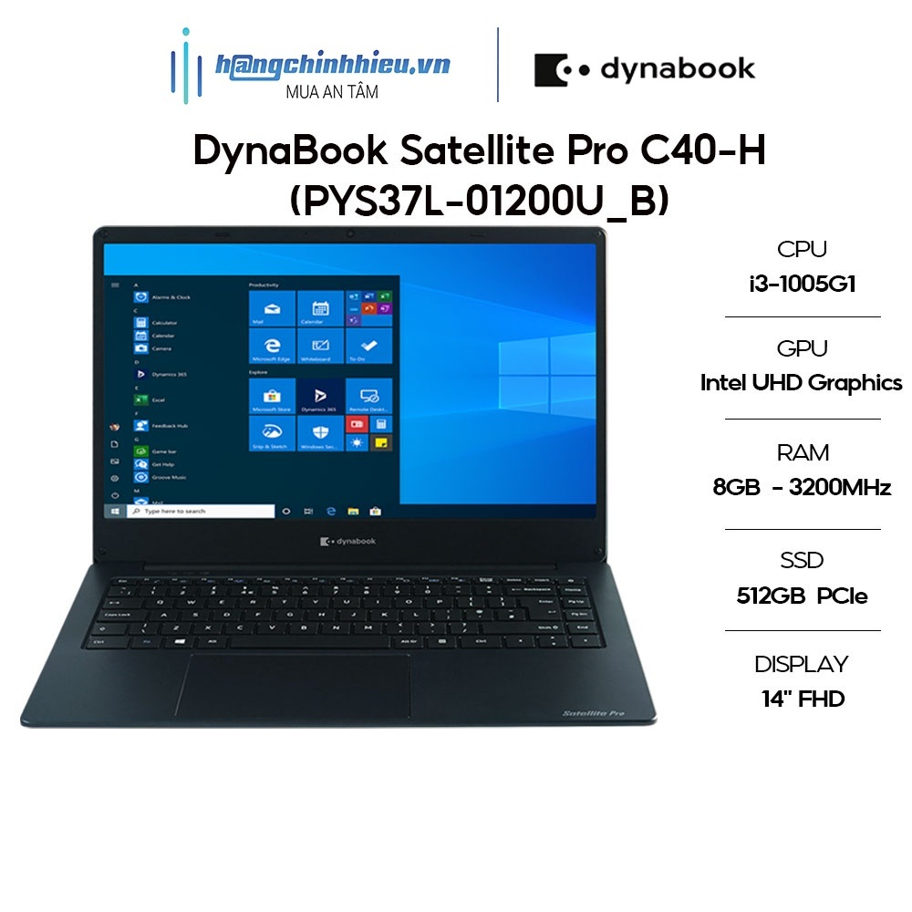 Laptop DynaBook Satellite Pro C40-H PYS37L-01200U_B  i3-1005G1 | 8GB | 512GB |14' FHD | DOS